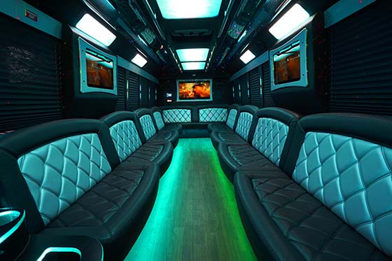 leather seats on bus