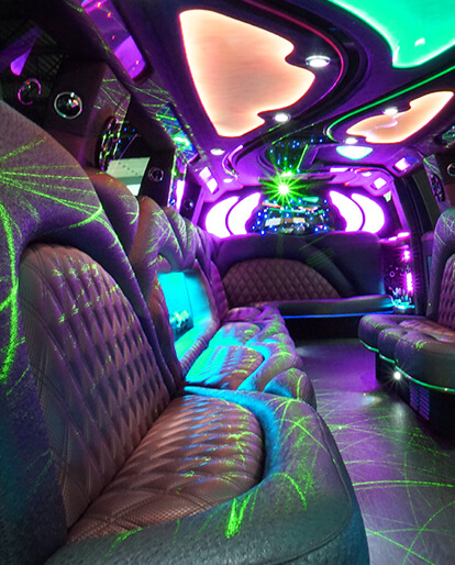 limo with LED, fiber optic, laser lights