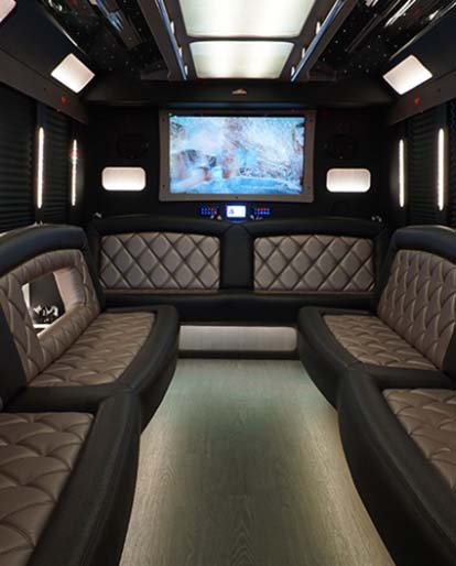 party bus rental with spacious bar