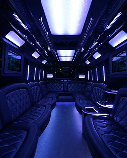 party bus with leather seats